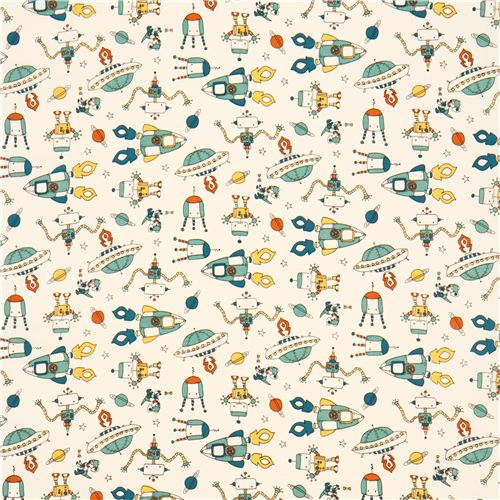 off-white rocket robot birch organic fabric from the USA 2