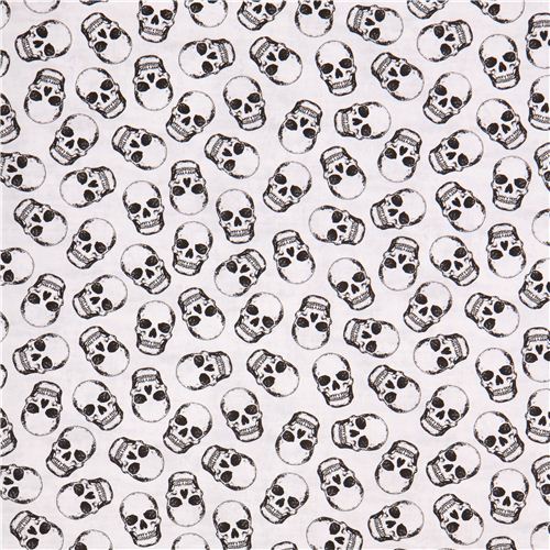 off-white tossed skulls skull fabric by Timeless Treasures Fabric by ...