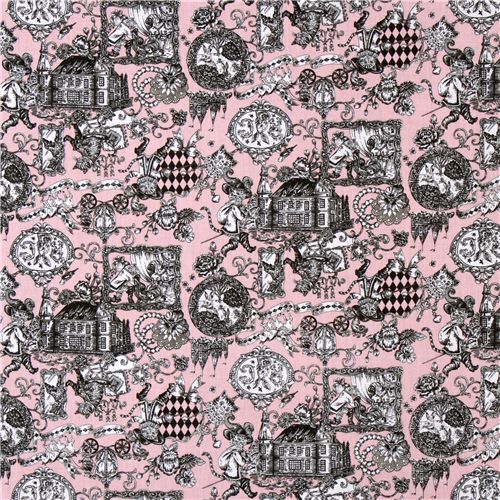 old rose Puss in Boots fairy tale fabric par Kokka Japan 2