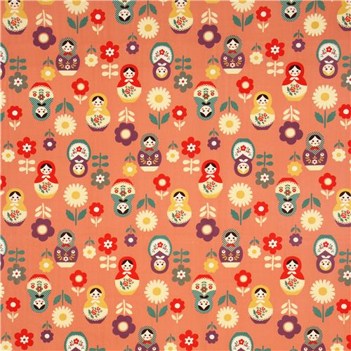 old rose big babushka fabric matryoshka dolls Kokka 2