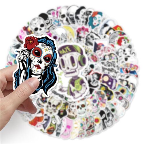 old school skulls diecut sticker pack 50 unique designs sugar skulls 3