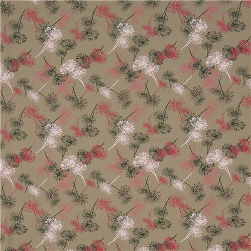 olive green Stof Fabrics daisy flower Avalana sweat knit fabric modeS4u