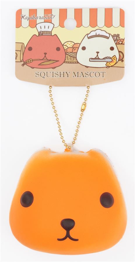 Adorable squishy en forme de pain bun orange avec Kapibarasan 3