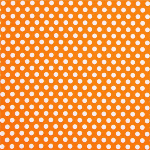 orange Michael Miller polka dot fabric Kiss Dot 3