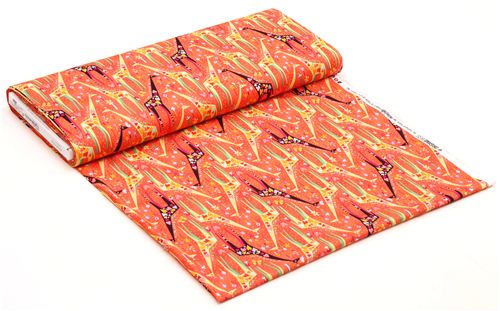 orange Origami giraffe animal fabric Michael Miller Stand Tall 4