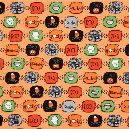 orange Riley Blake Halloween fabric ghost mummy pumpkin 2