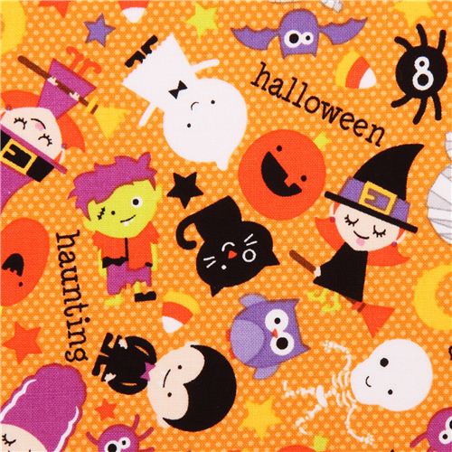 orange Riley Blake children fabric Halloween Parade 1