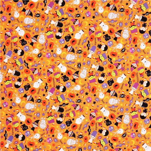 orange Riley Blake children fabric Halloween Parade 2