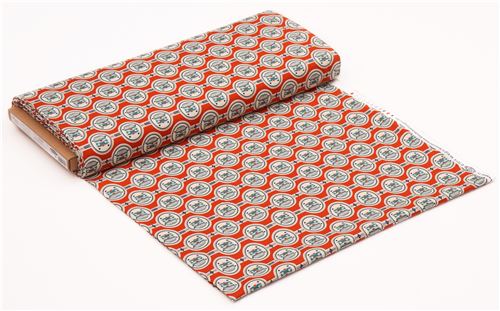orange Riley Blake teal van circle fabric Keep on Groovin 3