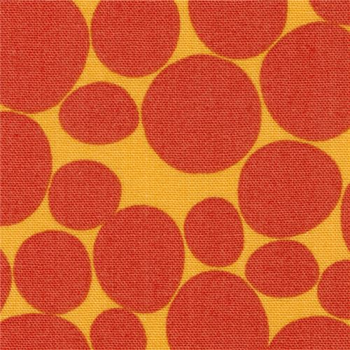 Orange Robert Kaufman Fabric Dot Circle Psychedelia Modes4u 