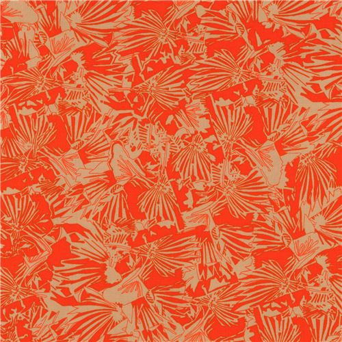 orange Robert Kaufman fabric flower shape Gleaned 1