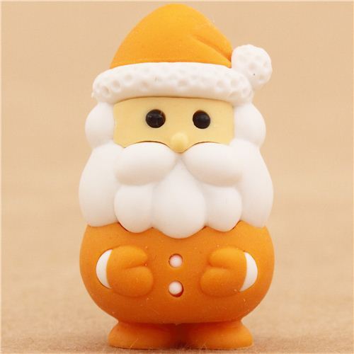  orange  Santa  Claus Christmas eraser by Iwako from Japan 