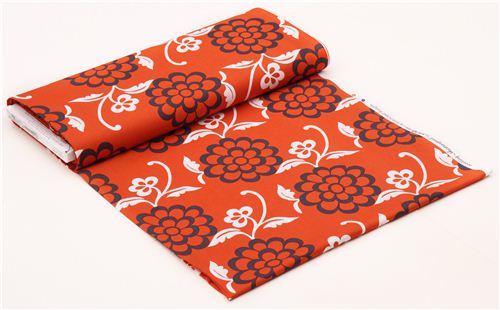 oranger Shanghai Bl�ten Stoff von Michael Miller USA  5