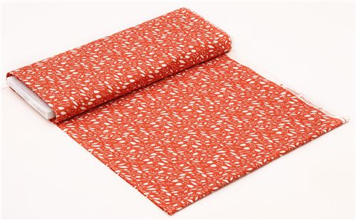 orange 'Swish' leaves Cloud 9 organic cotton fabric 3