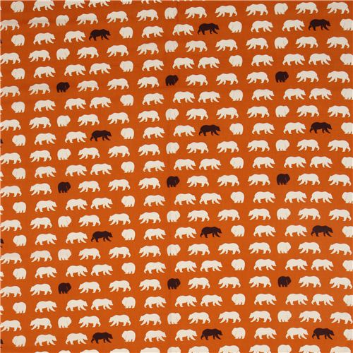 orange bear organic fabric by birch from the USA 2