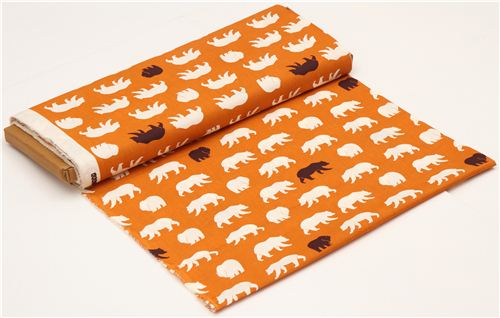 orange bear organic fabric by birch from the USA 3