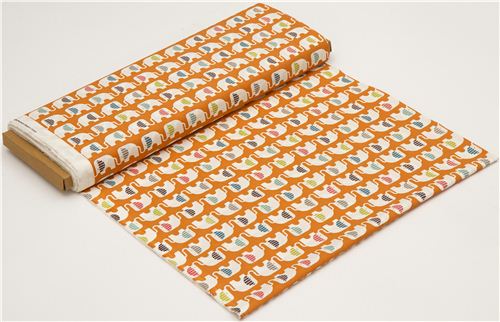 orange birch elephant organic fabric Ele Train 3