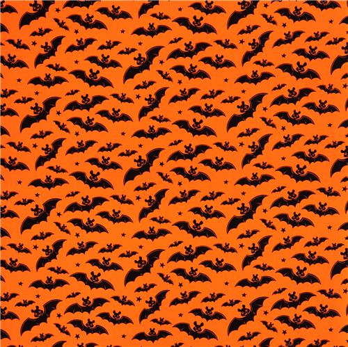 orange black bat Halloween Michael Miller fabric 2