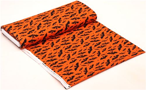 orange black bat Halloween Michael Miller fabric 3