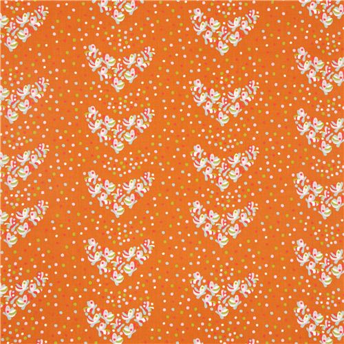 orange butterfly dot birch organic fabric from the USA 2