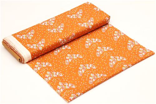 orange butterfly dot birch organic fabric from the USA 3