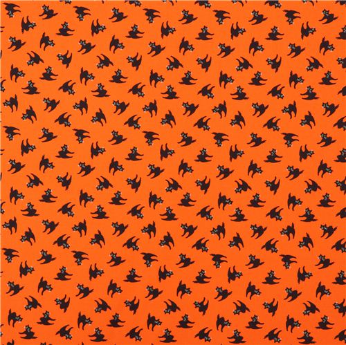 orange cute cat fabric Timeless Treasures Halloween 3