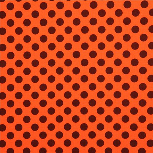 orange dot fabric with brown dots par Michael Miller 2