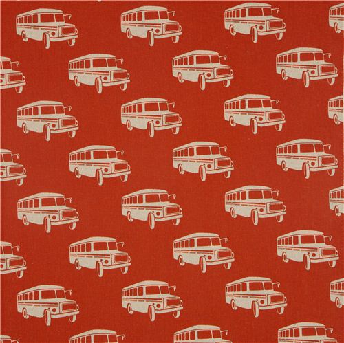 orange echino retro bus laminate fabric bonnet bus 2
