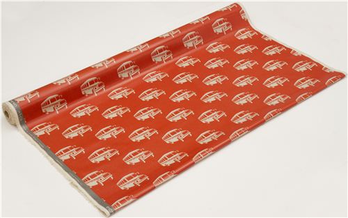 orange echino retro bus laminate fabric bonnet bus 3