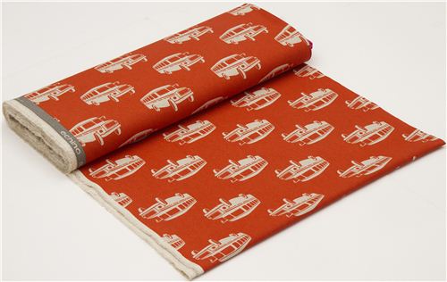 orangener echino retro Bus Popeline Stoff bonnet bus 3