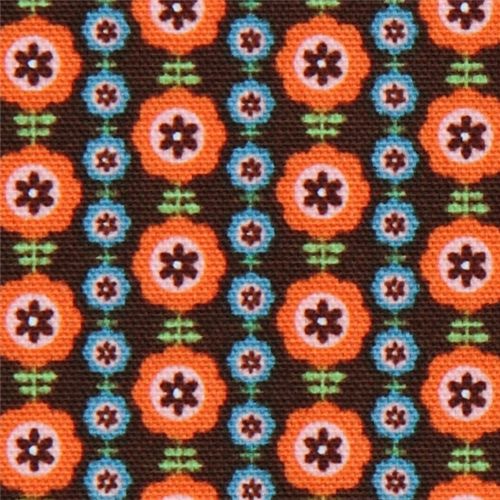 orange florets Kokka oxford cloth fabric from Japan 1