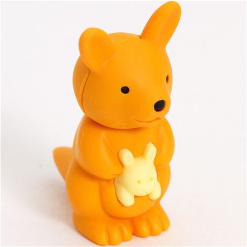 orange kangaroo eraser by Iwako from Japan Animal Eraser Erasers