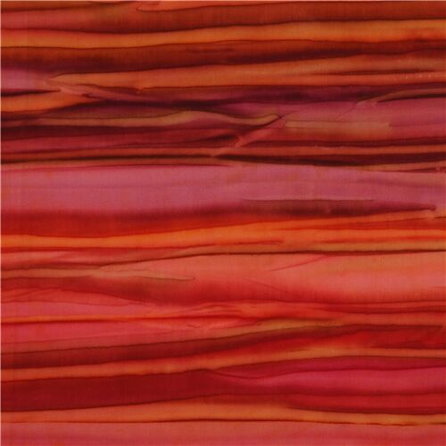 orange mauve Robert Kaufman batik stripe fabric Fabric