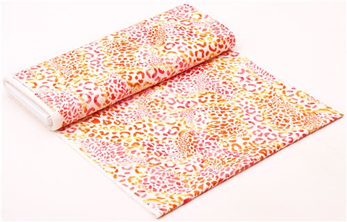 orange-pink animal skin print animal fabric In the Tropics - modeS4u