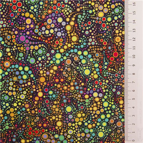Remnant (14 x 112 cm) - colorful circle dot bubble fabric Robert