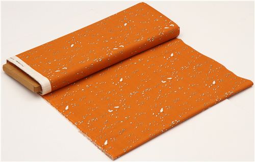 orange quail bird organic fabric by birch from the USA 3