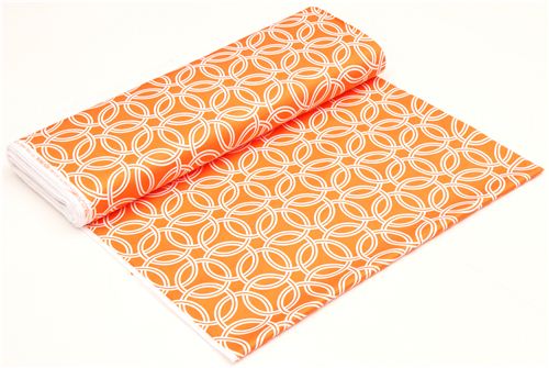 orange ring pattern cotton sateen fabric Michael Miller 3