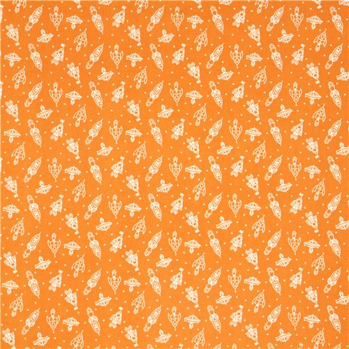 orange rocket birch organic fabric from the USA spaceship 2