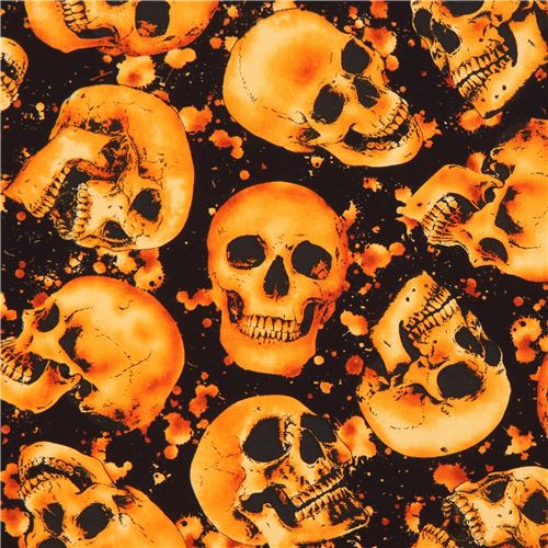 orange skull fabric by Timeless Treasures Fabric by Timeless Treasures ...