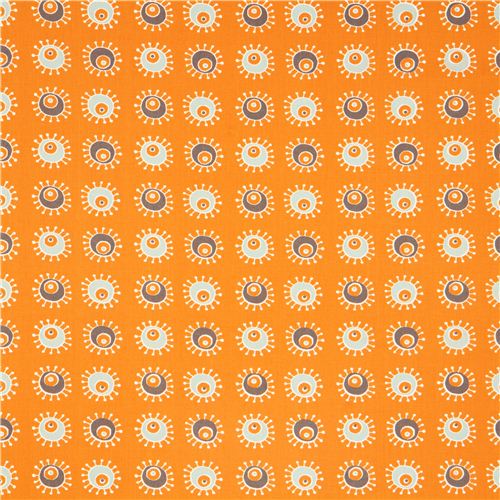 orange sun flower birch organic fabric from the USA 2
