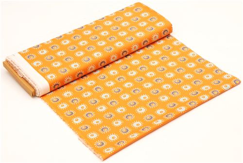 orange sun flower birch organic fabric from the USA 3