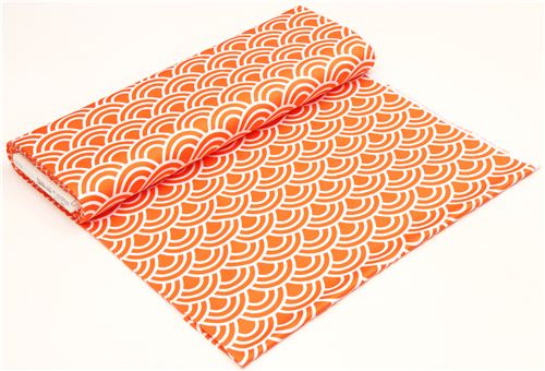 orange wave pattern algodn sateen fabric Michael Miller 3