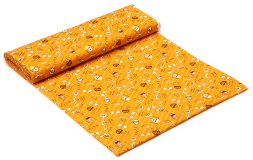 orange-yellow Gudetama funny yolk cracked egg text oxford fabric 4