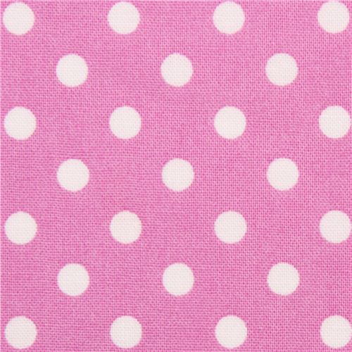 orchid Michael Miller fabric small white polka dots 1