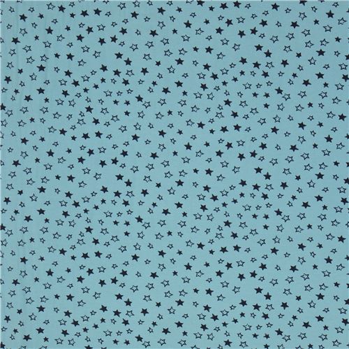 organic knit fabric by Stof Fabrics with stars in sea green - modeS4u