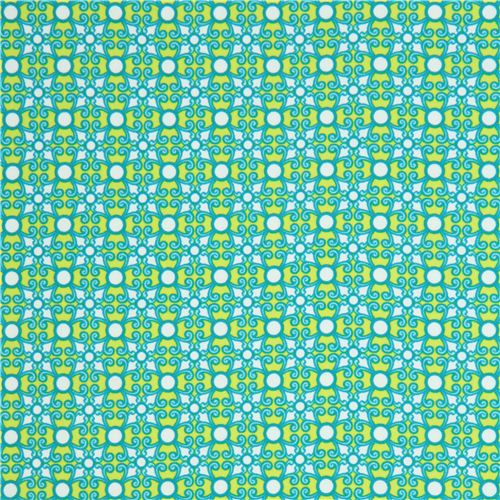 ornament flower knit fabric lime green Robert Kaufman 2