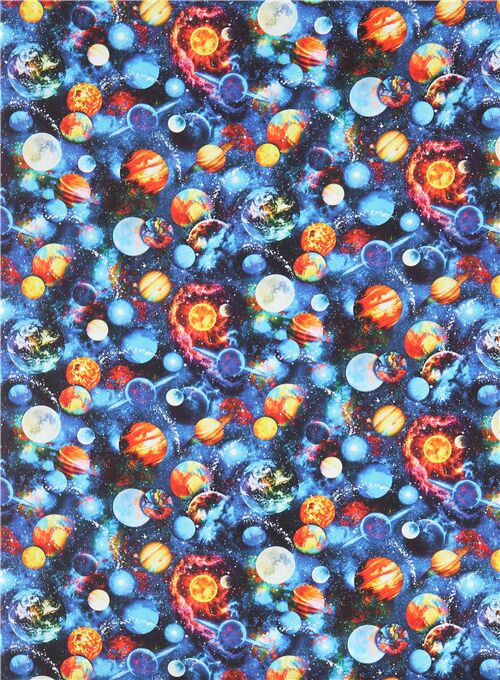 Remnant (44 x 112 cm) - outer space Timeless Treasures fabric with colorful planets 3