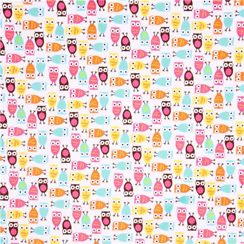 owl minky fabric fleece plush Carnival Robert Kaufman Fabric by Robert