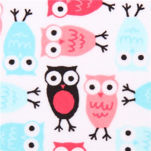 owl minky fabric fleece plush watermelon Robert Kaufman Fabric by