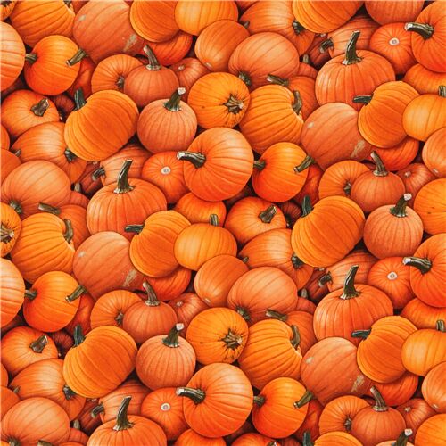 Remnant (45 x 110 cm) - packed orange pumpkin fabric by Elizabeths Studio 3